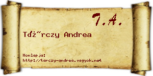 Tárczy Andrea névjegykártya