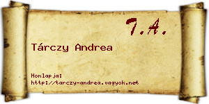 Tárczy Andrea névjegykártya